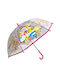 Chanos Kinder Regenschirm Gebogener Handgriff Βe Happy Rosa mit Durchmesser 45cm.