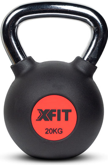 X-FIT 35655 Kettlebell aus Gummi 20kg Schwarz