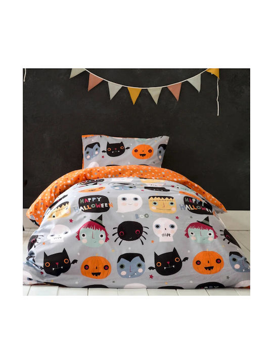 Nima Sheet Set Single Cotton Happy Halloween Gray 170x255cm 3pcs