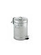 Trendy Waste Bin Metallic with Pedal Silver 30lt