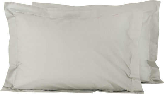 Das Home 1020 Σετ Μαξιλαροθήκες Oxford Γκρι 50x70εκ.