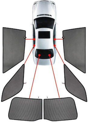 CarShades für Mercedes Benz E-Commerce-Website Klasse S203 2000-2007 Schwarz gefärbt Kombi 6Stück