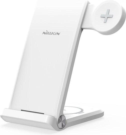 Nillkin Powertrio Ladegerät für Galaxy Buds, Airpods, Huawei Freebuds 4/Pro, Samsung Watch Weißς