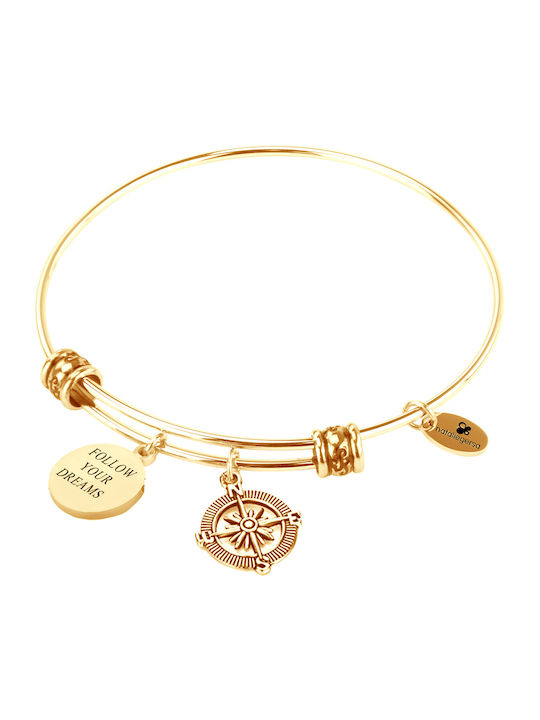 Natalie Gersa Follow Your Dreams Women's Bracelet Handcuffs Made of Stainless Steel Gold Plated 21cm