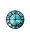 Homeplus Wall Clock Wooden Blue Ø50cm