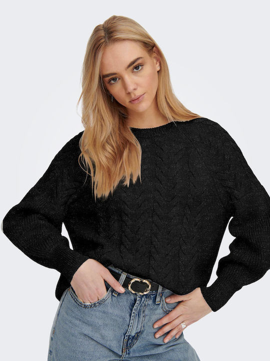 Only Damen Langarm Pullover Schwarz