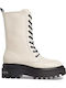 Leder Stiefeletten Damen Beige
