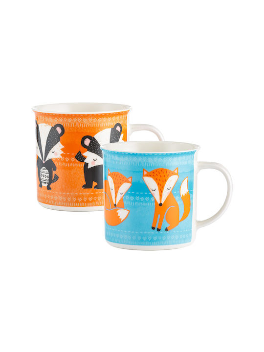 Price & Kensington Woodland Animals Κούπα από Πορσελάνη Πολύχρωμη 380ml 2τμχ