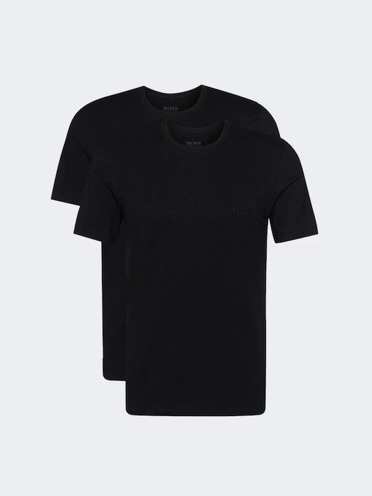 Hugo Boss Men's Short Sleeve Undershirts Black 2Pack