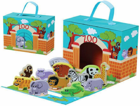 Jumini Baby Toy Zoo made of Wood with Sounds for 18++ Months