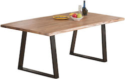 Lizard-W Slim Dining Room Rectangular Table Natural 160x90x75cm