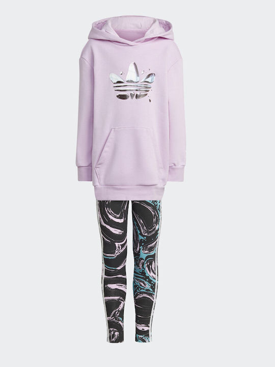 adidas Παιδικό Σετ με Κολάν Λιλά 2τμχ