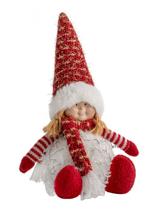 Zen Collection Christmas Fabric Elf Figure Red 30x14x8cm