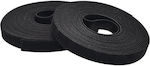 Powertech Ties-039 Self-Adhesive Hook & Loop Tape Black 50mmx25m 1pcs TIES-039