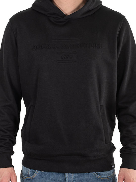 Double Sweatshirt with Hood Black