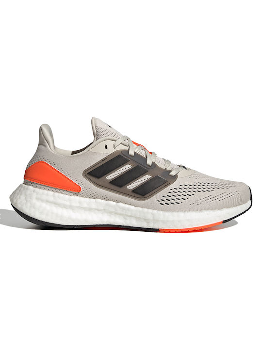 Adidas Performance Pureboost 22 Ανδρικά Αθλητικά Παπούτσια Running Aluminium / Core Black / Impact Orange