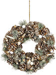 Crăciun Decorativ Coroană de flori cu Diametru 34cm. Pinecone