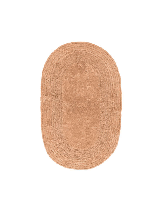 Palamaiki Covoraș de Baie Bumbac Oval Ridge Caramel 50x80buc