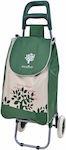 Fabric Shopping Trolley Green 35x27x94cm