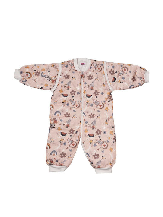 Tender Winter Baby Sleeping Bag with Detachable Sleeves Pink