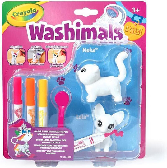 Crayola Ζωγραφική Washimals Γατάκι & Σκυλάκι για Παιδιά 3+ Ετών