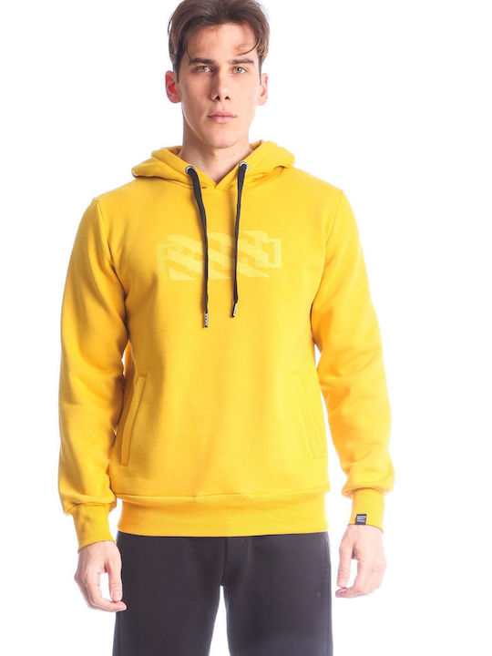 Paco & Co Men's Sweatshirt with Hood and Pockets Yellow