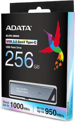 Adata Elite UE800 256GB USB 3.2 Stick cu conexiune USB-C Argint