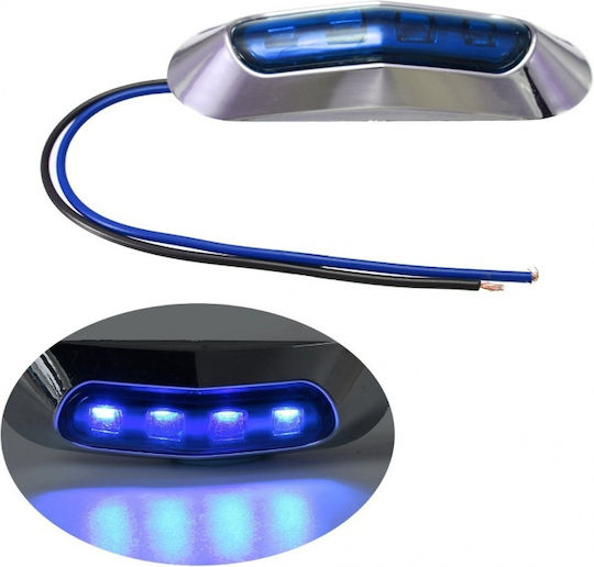 LED Όγκου με 4 SMD και Πλαίσιο Chrome 24V - Μπλε MAR550
