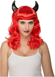 Carnival Wig Curly Δαιμόνια Red