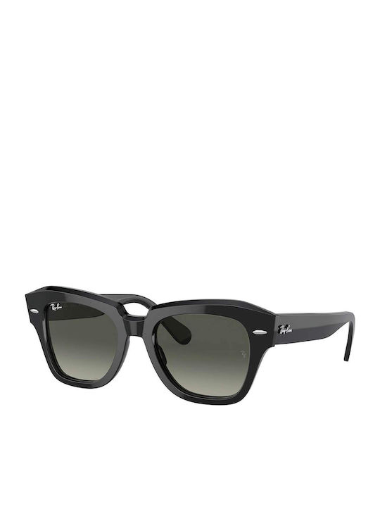 Ray Ban State Street Women's Sunglasses with Black Horn-Rimmed Frame and Black Gradient Lens RB2186 901/71