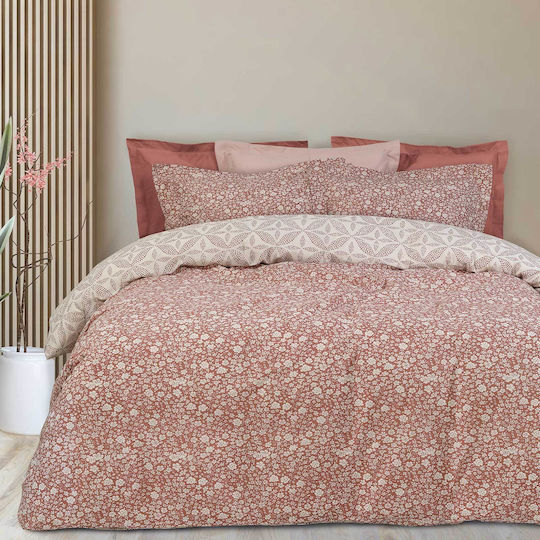 Das Home Bettwäsche-Set Halb-Doppel mit Gummiband 120x200+35cm. 9584 Rosa 3Stück