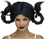 Carnival Wig with Braid My Other Me Black Wednesday Brunette