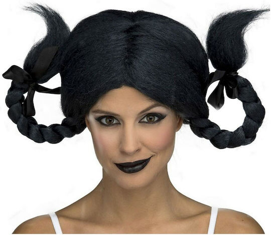 My Other Me Perucă de Carnaval cu Codițe neagra