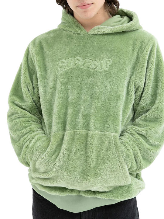 Sherpa Φούτερ με Κουκούλα Pistachio