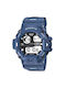 Jaga Digital Watch Chronograph Battery with Blue Rubber Strap