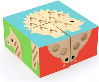 Wooden Kids Puzzle Ζωάκια for 2++ Years 4pcs Djeco