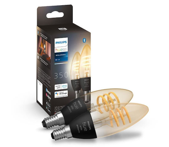 Philips Smart Λάμπες LED 4.6W για Ντουί E14 Ρυθμιζόμενο Λευκό 350lm Dimmable 2τμχ