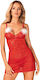 Obsessive Claussica Babydoll & String Red