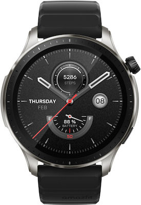 Amazfit GTR 4 46mm Αδιάβροχο Smartwatch με Παλμογράφο (Μαύρο)