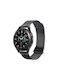 Dux Ducis Magnetic Wristband Milanese Version Λουράκι Ανοξείδωτο Ατσάλι Μαύρο (Galaxy Watch / Huawei Watch / Honor Watch / Xiaomi Watch (22mm band))