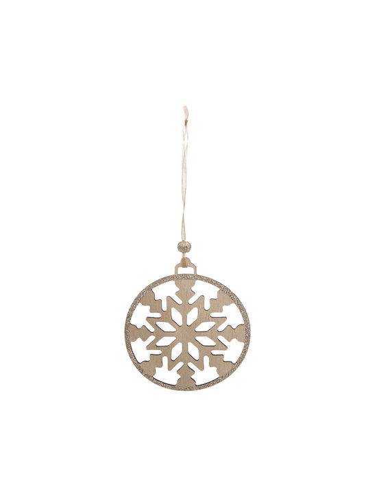 A-S Round Snowflake Hängendes Schneeflocke Ornament Braun 9.5x9.5cm