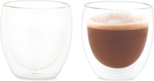 Andrea House Σετ Ποτήρια Καφέ/Freddo από Γυαλί 250ml 2τμχ
