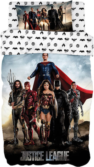 Beauty Home Set Pătură Pentru Copii Single Cu Față De Pernă Justice League Multicolor 160x240 cm