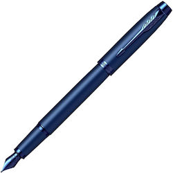 Parker IM Monochrome Schreibfeder Fein Blau aus Messing mit Blau Tinte