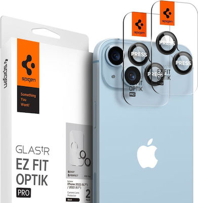 Spigen Optik.Tr Ez Fit Protecție Cameră Sticlă călită Black pentru iPhone 14 / 14 Plus AGL05213