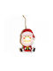 Weihnachtsmann Hängender Weihnachtsmann Ornament Hölzern Mehrfarbig Beleuchtet 10x10cm