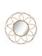 Synchronia Flower Καθρέπτης Τοίχου με Καφέ Rattan Πλαίσιο Mήκους 51cm