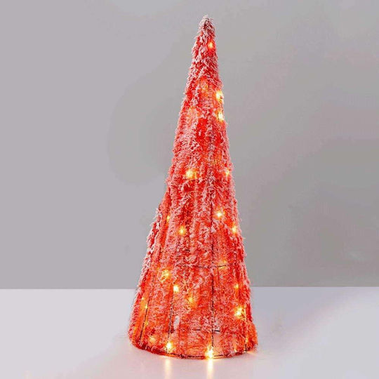 cu lumină LED Decorațiune de Crăciun Plastic Braduleț Conul 60cm. Baterie Roșu