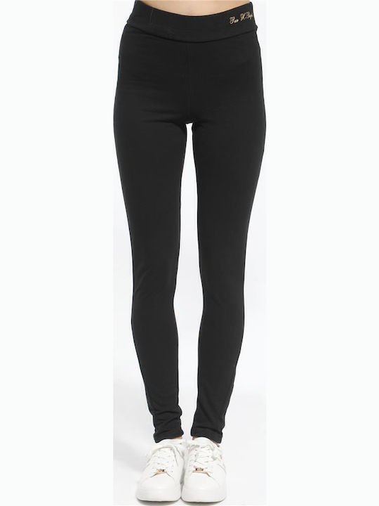 Frauen Lang Leggings Hochgeschnitten Fleece-Beschichtung Schwarz