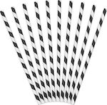 Ursus Straws Paper Black Striped 16pcs